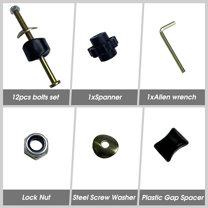 12 PCS Long Trampoline Screws and Bolts, Trampoline Bolts and Nuts, Trampoline Enclosure Pole Gap Spacers,Trampoline Replacement Accessories