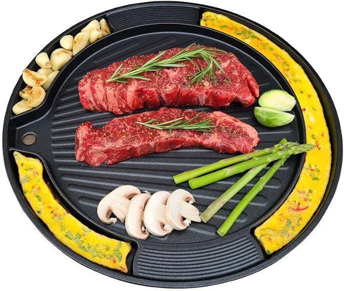 UPIT Korean BBQ Egg Grill Pan, Even Heating and Easy to Clean, Perfect for Pork Belly