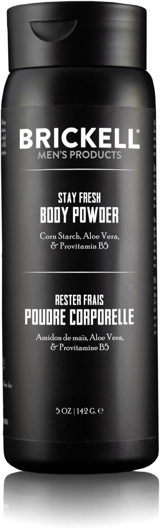 Brickell Men's Products Stay Fresh Body Powder for Men, Talc-Free, Absorbs Sweat, Keeps Skin Dry, With Aloe, Pro-Vitamin B5, and Corn Starch, 5 oz, Unscented