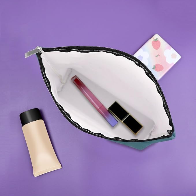 Sazuwu Yoga Gifts for Her - Blue Makeup Bag & Funny Cosmetic Bag for Yoga Lovers & Instructors