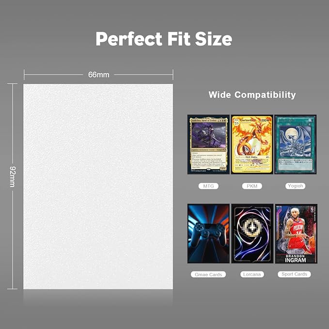 Snow White Dual Matte Card Sleeves, Katomula Card Sleeves for MTG, Standard Card Sleeve for PKM, Flesh & Blood