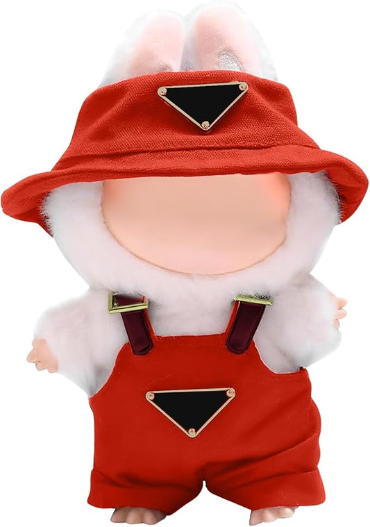 17cm Clothes Set (NO Doll): Hat & Overalls Set for 17cm Accessories Suit - Stylish Adorable Dolls Clothes Accessories - Cute Clothes for Dress up Unique Style (ZL-C004)