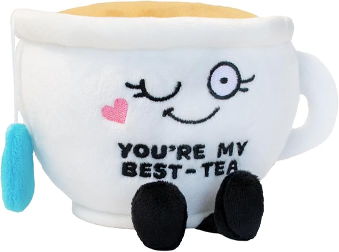 Teacup Plushie - You're My Best-Tea Punny Teacup Plush, Gift for Best Friend, Food Plush Toy for Gifting
