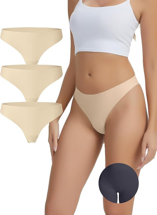 Seamless Camel Toe Thongs for Women No Show Thong Panty Liners Invisible Breathable Camel Toe Concealer Underwear
