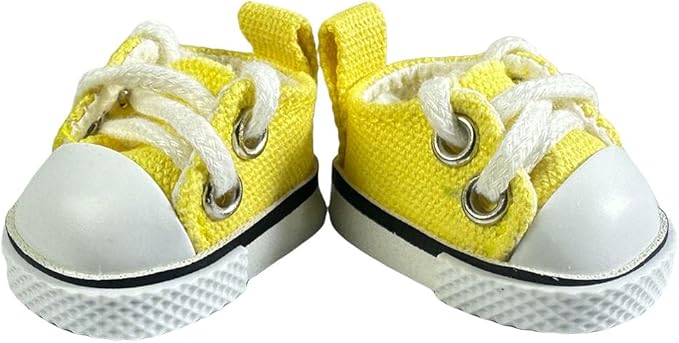 3pcs Doll Accessories Set Included Mini Glasses, Camera and Shoes for 17cm Doll, Dress Up Accessories Mini Costume Supplies for for 6.7 Inches Dolls (Set of Yellow)