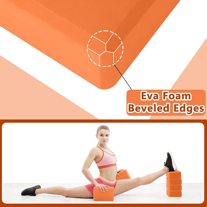 Honoson 20 Pcs Yoga Blocks Bulk 9''x6''x3'' High Density EVA Foam Blocks for Exercise Pilates Meditation, Lightweight Non-slip Surface, Improve Strength Balance Flexibility