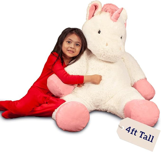 Vermont Teddy Bear Giant Stuffed Unicorn - Giant Unicorn Stuffed Animals, 4 Foot, 48", 4 FT