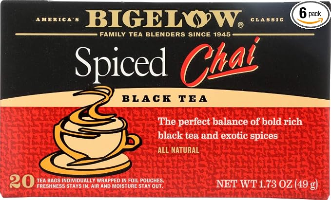 Bigelow Tea Black Tea - Spiced Chai - Case of 6-20 BAG