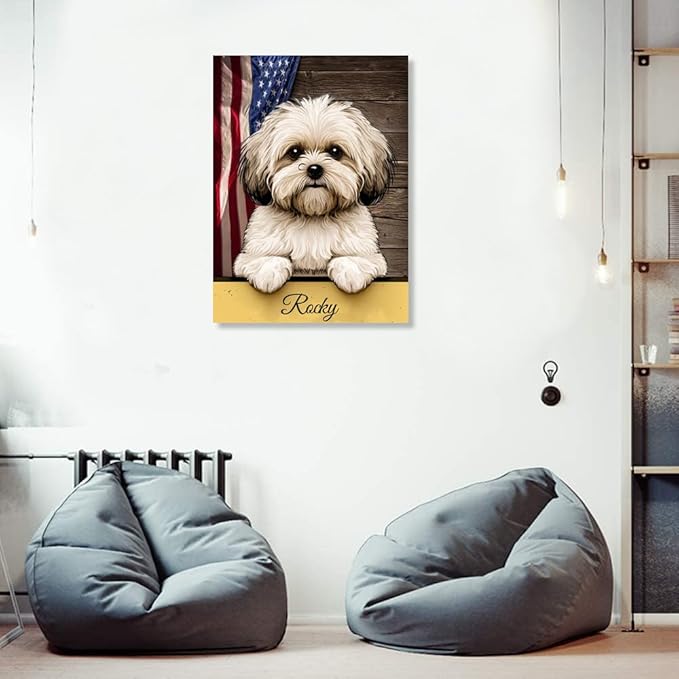 Custom Wooden Jigsaw Puzzles with Your Dog's Name on Bolonka Zwetna Art Print - 300 500 1000PCS Puzzles Game and Home Wall Decor