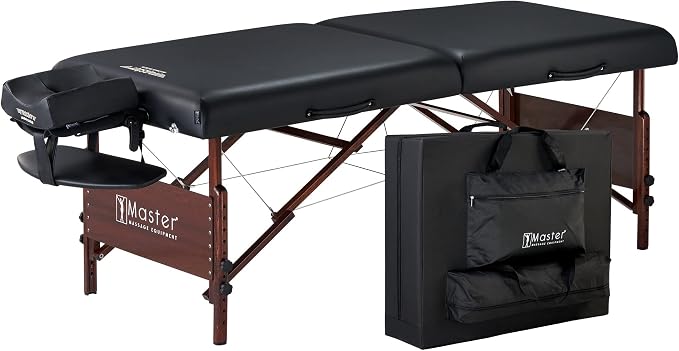 Master Massage 30" Del Ray Pro Portable Massage Table, Adjustable Height, 750 lbs Working Capacity – Professional Lash, Spa & Tattoo Bed