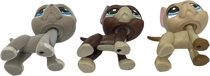 3pcs/Set Custom Flocked Pet Shop Toys Short Hair Cat Kitten Collie Great Dane Cocker Spaniel Dachshund Puppy Dog OOAK Compatible with LPS (#184 and 1519 and 1647)