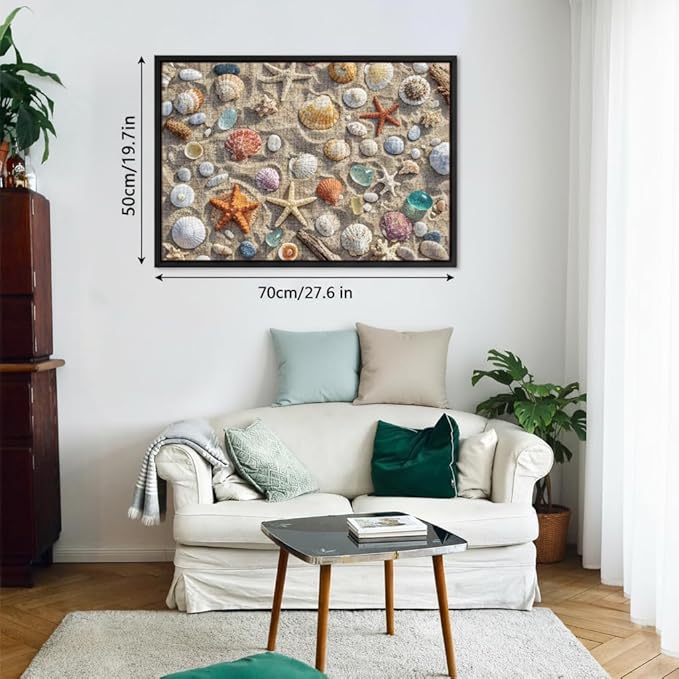 1000 Pieces Jigsaw Puzzles for Adults, Seaside Series - Calming Ocean View Art, Relaxing Stress Relief Game, Large 28" x 20", Great Gift for Summer & Home Decor（Beach Treasures）