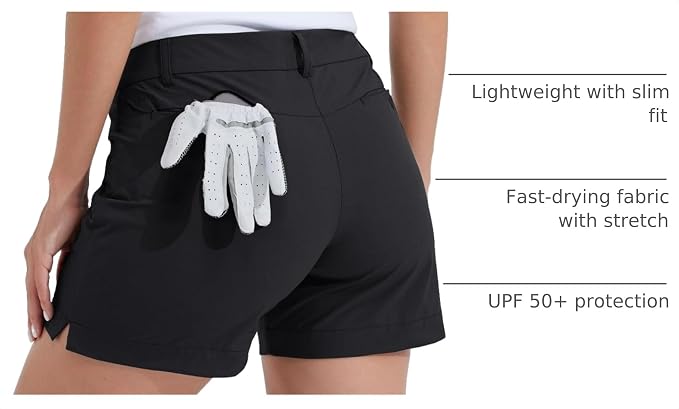 Willit Women's 4.5" Golf Shorts Quick Dry Outdoor Causal Shorts with Pockets Water Resistant