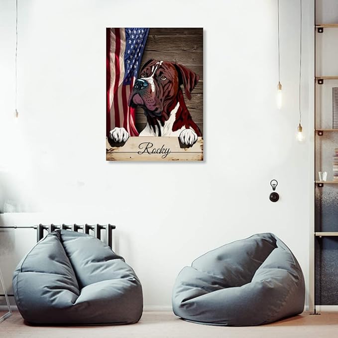 Custom Wooden Jigsaw Puzzles with Your Dog's Name on Bordeaux Great Dane Art Print - 300 500 1000PCS Puzzles Game and Home Wall Decor