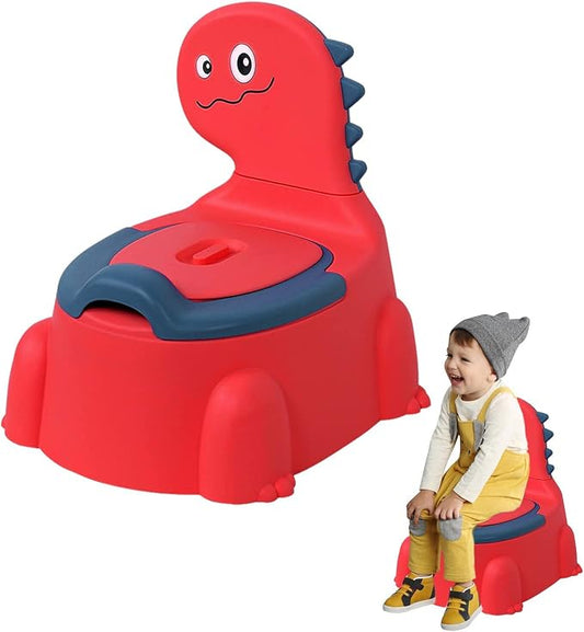 Potty Training Toilet, Dinosaur Potty Training Toilet Seat, Separated Dinosaur Training Potty for Toddlers with Non-Slip Rubber Mat Backrest, Portable Potty Chair for Boys and Girls Travel