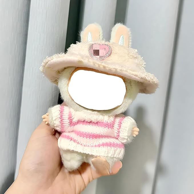 Doll Clothes Set with Hat, Skirt and Bottle for 17cm Dolls (Doll Not Included)