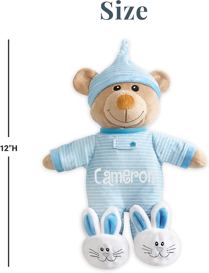 Let's Make Memories Personalized Pajama Bear - Stuffed Animal - Teddy Bear - Newborn - Baby - Kids - Pink