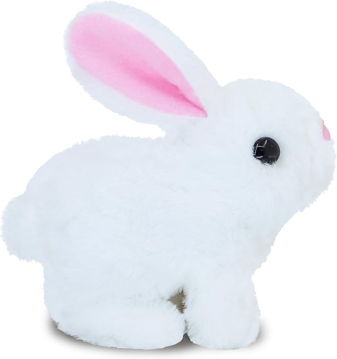Bunby - Realistic Walking & Talking Bunny Toy, Interactive Plush with Hopping, Ear Twitching & Sounds | Lifelike Easter Gift for Kids, Handmade Stuffed Animal