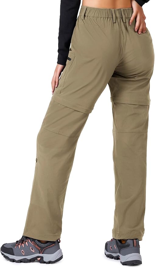 Cycorld Women's-Hiking-Pants-Convertible Quick-Dry-Stretch-Lightweight Zip-Off Outdoor Pants with 5 Deep Pockets