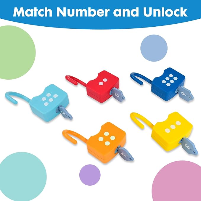 Montessori Toys for 3 Year Old, Preschool Activities Toys Games for Toddler, Lock & Key Counting Toys for Toddlers, Math Manipulatives for Preschool Kindergarten Learning & Education