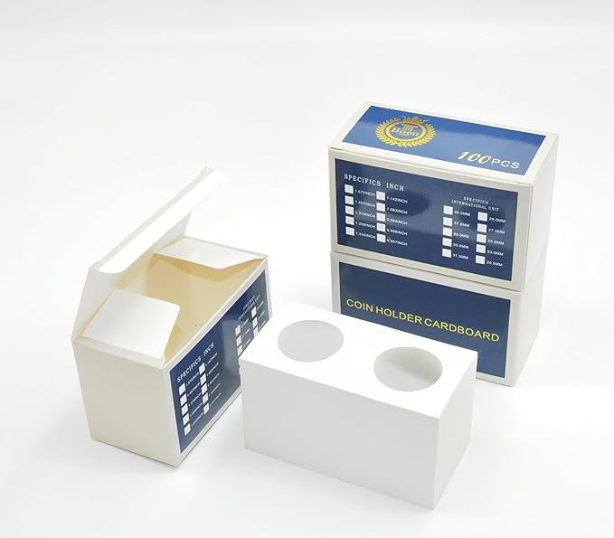 Boen 300Pcs 31.5mm/(1.24 Inch) Coin Flips for Half Dollar, Coin Holders for Colletors The Coin Collection Supplies Coin Cardboard Coin Flips for Coin Collection
