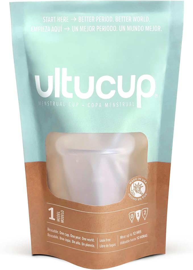 Menstrual Cup - Super Soft and Flexible -100% Medical Grade Silicone -Free from BPA - Wear up to 12 Hours - Made in USA (Model 1 - Medium)