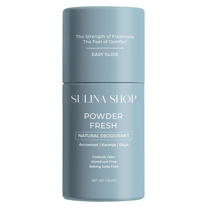 Sulina Shop Natural Deodorant, Aluminum Free, Powder Fresh | Classic baby powder scent, Sensitive skin-friendly, Baking soda-free, Gentle odor protection
