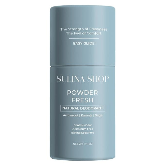 Sulina Shop Natural Deodorant, Aluminum Free, Powder Fresh | Classic baby powder scent, Sensitive skin-friendly, Baking soda-free, Gentle odor protection