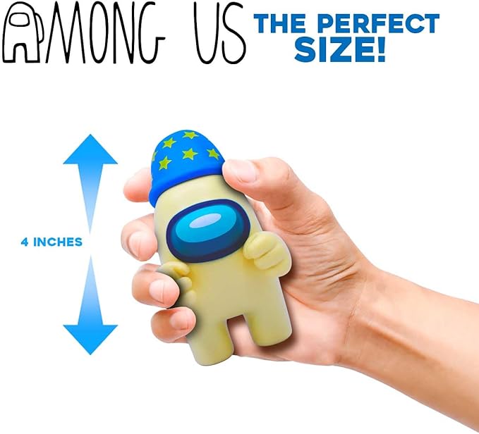 Among Us Collectible Figure – Yellow Crewmate with Cowboy Hat, 7″ Action Figure – Just Toys Series 4