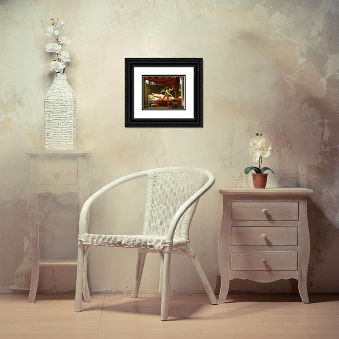 ArtDirect François-Edouard Picot 18x15 Black Ornate Frame and Double Matted Museum Art Print Titled: Cupid and Psyche (C.1817)