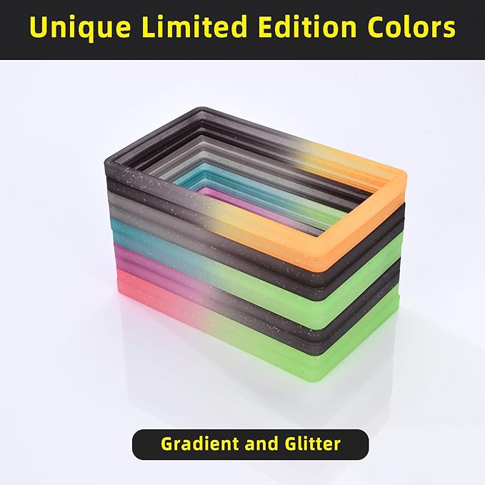 NAKIS Slab Guard for PSA Graded Cards, 2-Pack TPU Slab Protector Graded Guard Bumper Guard for PSA Graded Card Only, Gradient Color Glitter Limited Edition, Yellow-Black
