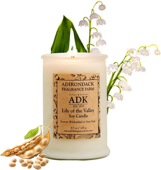 Adirondack Fragrance & Flavor Farm Lily of The Valley Scented Candle 4.5 Oz | Proudly Poured in The USA, Natural Aromatherapy Wax for Relaxation, Home Décor, Kitchen, Gift and Living Spaces