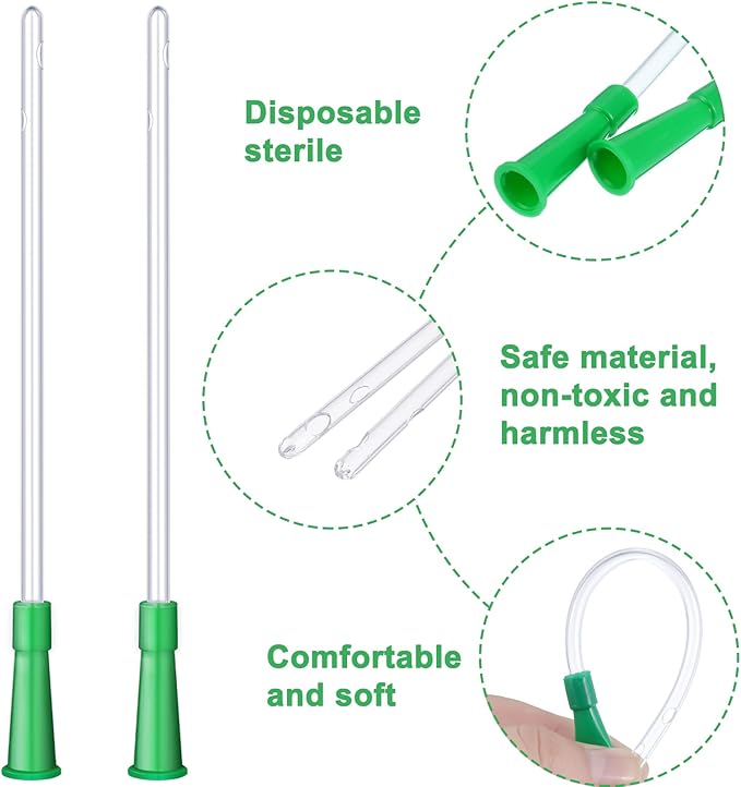 Nuanchu PVC Replacement Tubings Supplies Tubes Kit Clear Replacements Hose with Flexible Rounded End for Smooth Insert(12 FR,30 Pieces)