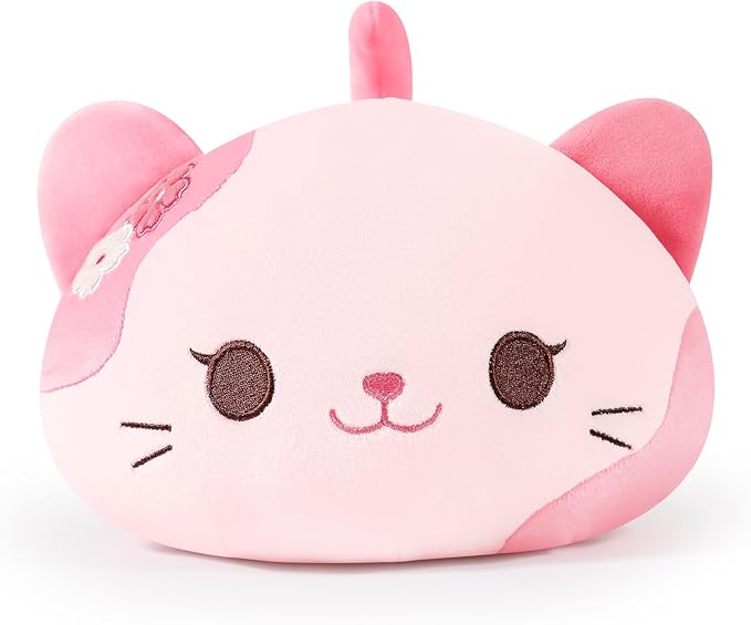 Onsoyours 9 Inch Cat Plush, Cute Sakura Cat Stuffed Animal, Little Ultrasoft Kitten Plush Toy Kawaii Kitty Gift for Kids