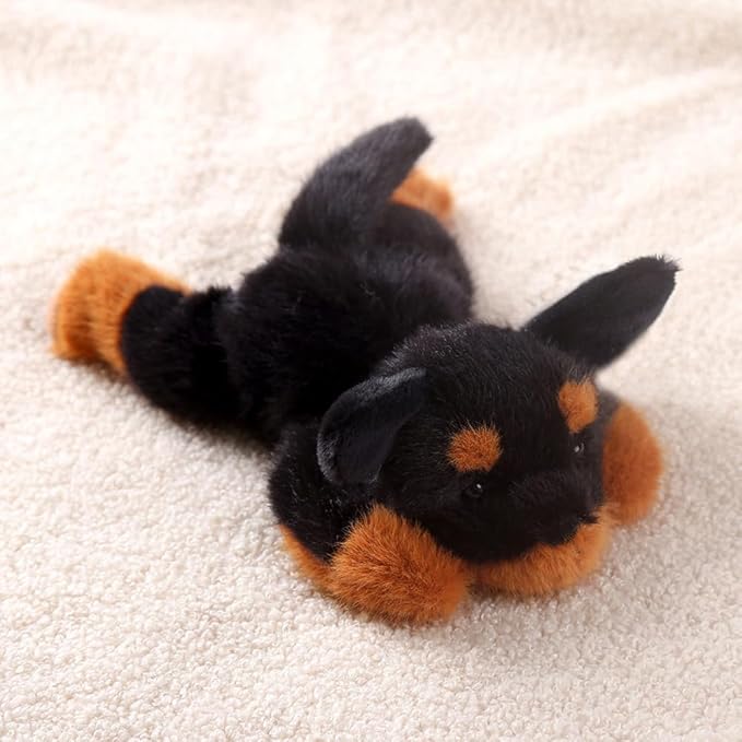 7.8 Inch Rottweiler Dog Stuffed Animals Plush,Cute Dog Weighted Stuffed Animal Soft Fluffy Puppy Plushies Toy Pillow Reward Gifts for Kids Boys Girls
