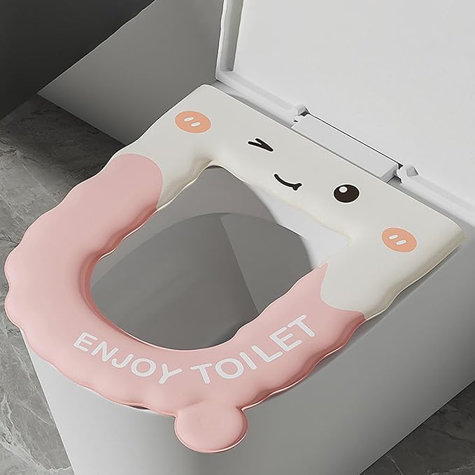 Thick Toilet Seat Cover, Kids Toilet Seat Covers For Bathroom, Waterproof Washable Eva Toilet Cushion Seat Warmer, Soft Close Toilet Seat Cushion For Seniors, Pressure & Pain Relief Comfort (Pink)