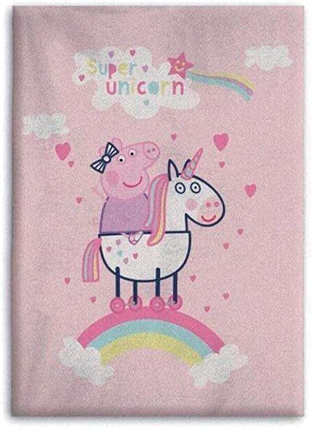 Girls Pink Fleece Soft and Cozy Throw Blanket (40" x 60) (Peppa-5)