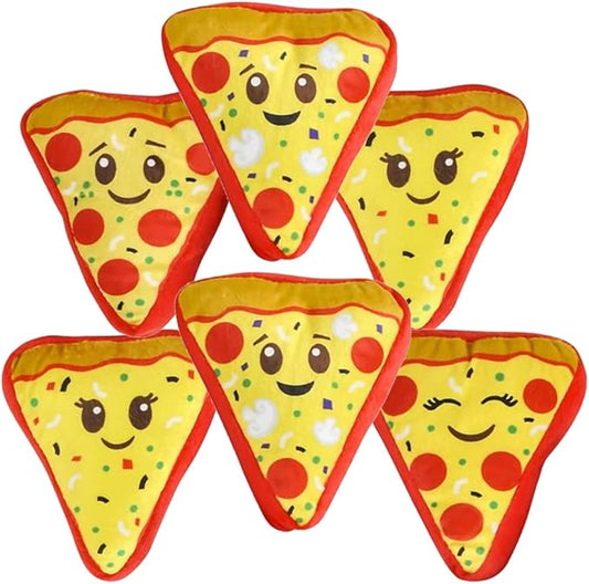 ArtCreativity Mini Plush Pizza Toys for Kids, Set of 6, Soft and Cuddly Soft Stuffed Toys in Assorted Designs, Plush Party Favors for Kids, Cute Pizza Party Decorations, 4.5 Inch
