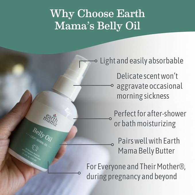 Earth Mama Belly Bundle Pregnancy Kit - 8 fl oz Butter & 4 fl oz Oil - Self Care Gift Set for Pregnancy & Postpartum Skin Care Recovery - Maternity & Postpartum Essentials