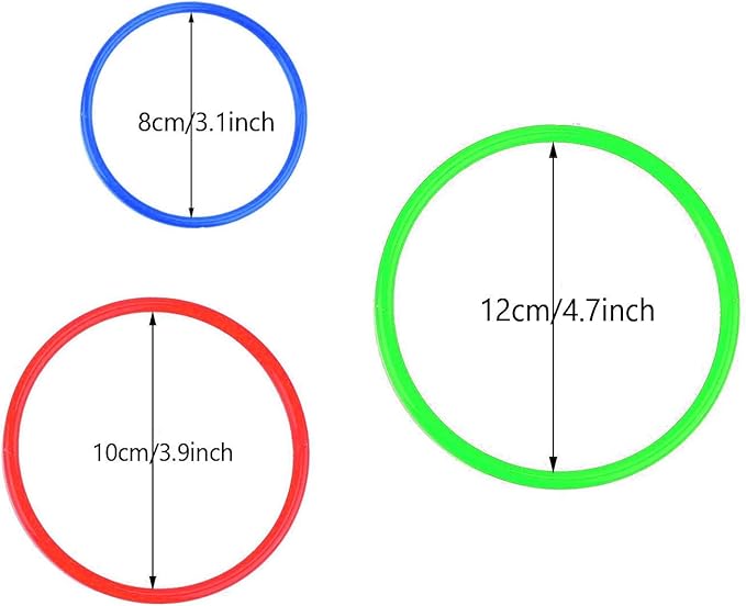 HRLORKC Plastic Ring Toss Game Set Rings for Ring Toss for Kids Outdoor Games Plastic Carnival Rings Carnival Games for Carnival Party and Parent-Child Games…
