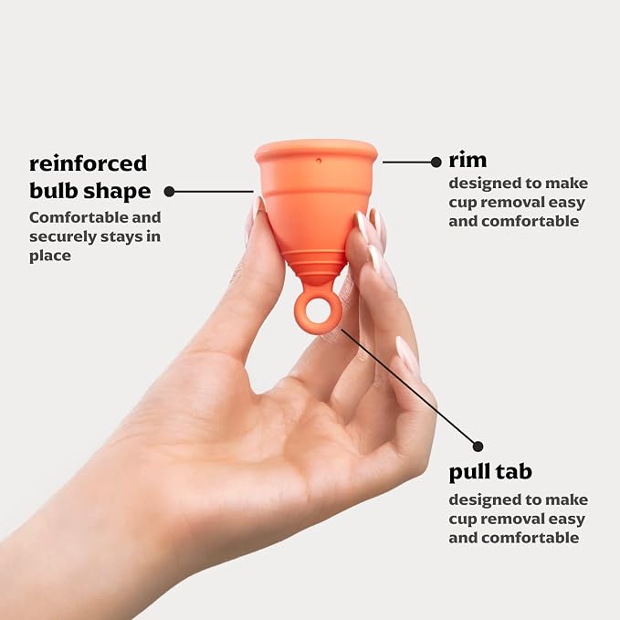 Reusable Menstrual Cup 2 Pack - Small & Large Soft Medical-Grade Silicone Period Cups with Pull-Tab for Easy Removal, Leak-Proof Hygiene - Tampon, Disc & Pad Alternative