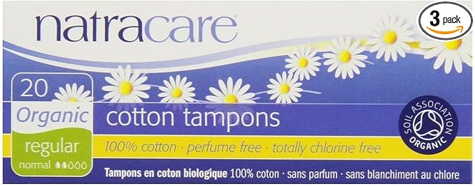 Natracare, Organic Regular Tampons, 3 Boxes of 20, (60 Tampons Total)