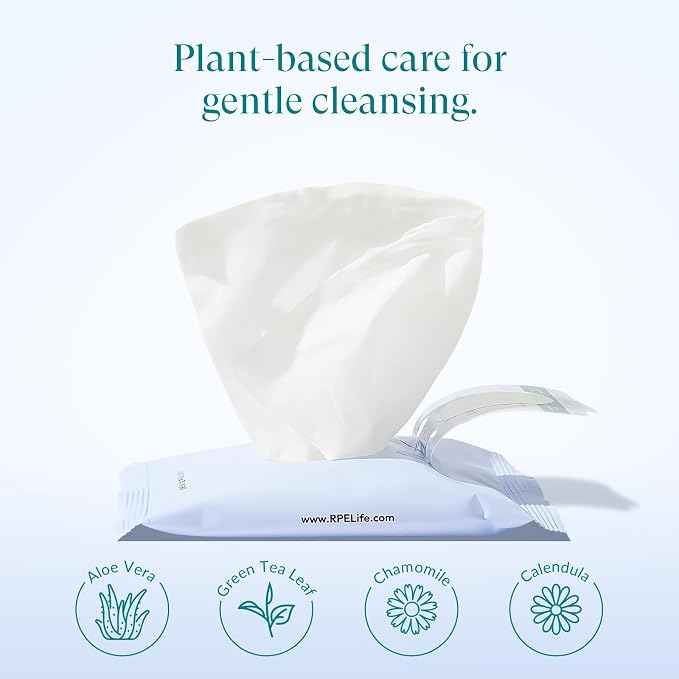 Organic Feminine Care Set: Ultra-Thin Cotton Panty Liners & pH Balanced Flushable Wipes, Unscented, Light Absorbency, Size2 96 Ct Panty Liners + 40 Wipes (10ct x 4)