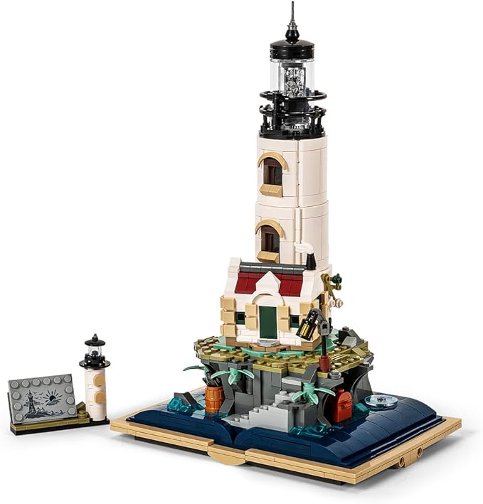 GOTIMON Island Lighthouse Tower Magic Book Building Block Sets,Model Building Kit Gift for Adults and Kids (1016 PCS)