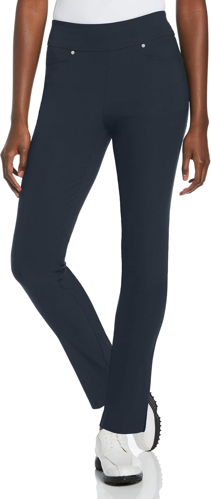 PGA Tour Women's Stretch Golf Pants with Pull-on Waist, 31" & 32" Inseams, Tummy Control, Moisture-Wicking, Sun Protection
