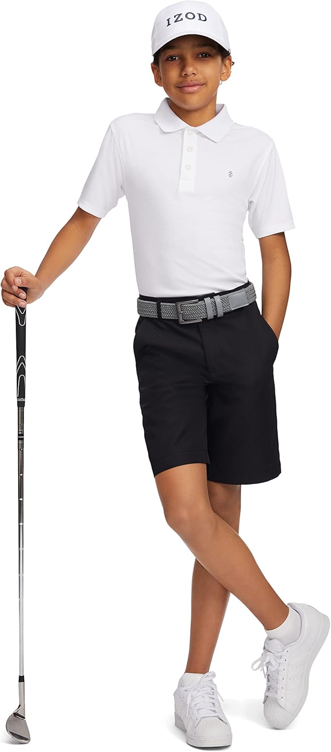 Izod Boys' Performance Golf Swingflex Stretch Straight Fit Short