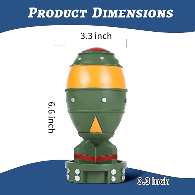 Mini Nuke Statue, Merchandise for Cosplay, Nuclear Bomb Statue, Props Decor, Gift for Friends and Gamer (Green)