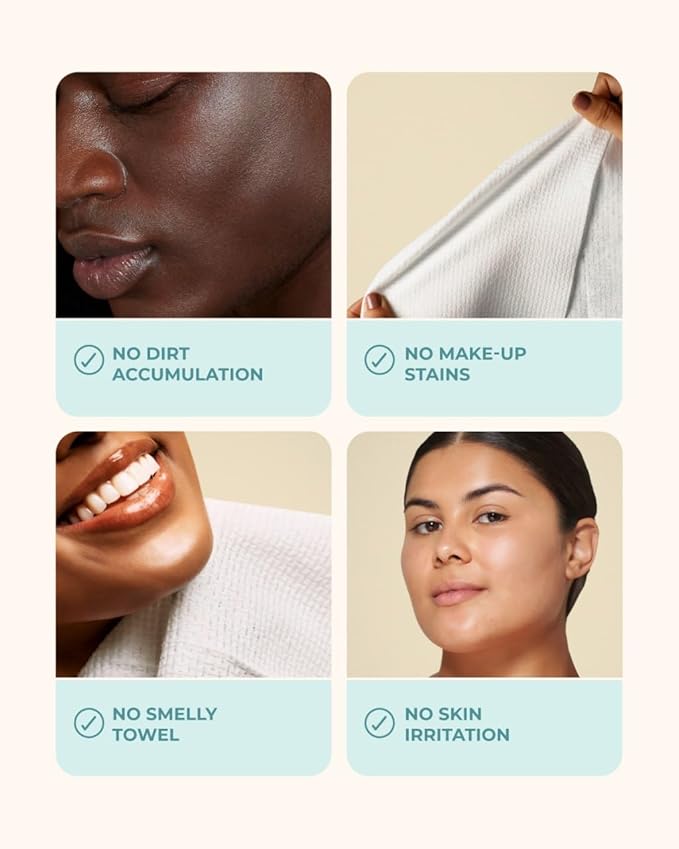 Buttah Skin Disposable Face Towels, 50 Count – Extra Thick, Soft, Large Towels for Sensitive Skin, Travel, and Makeup Removal