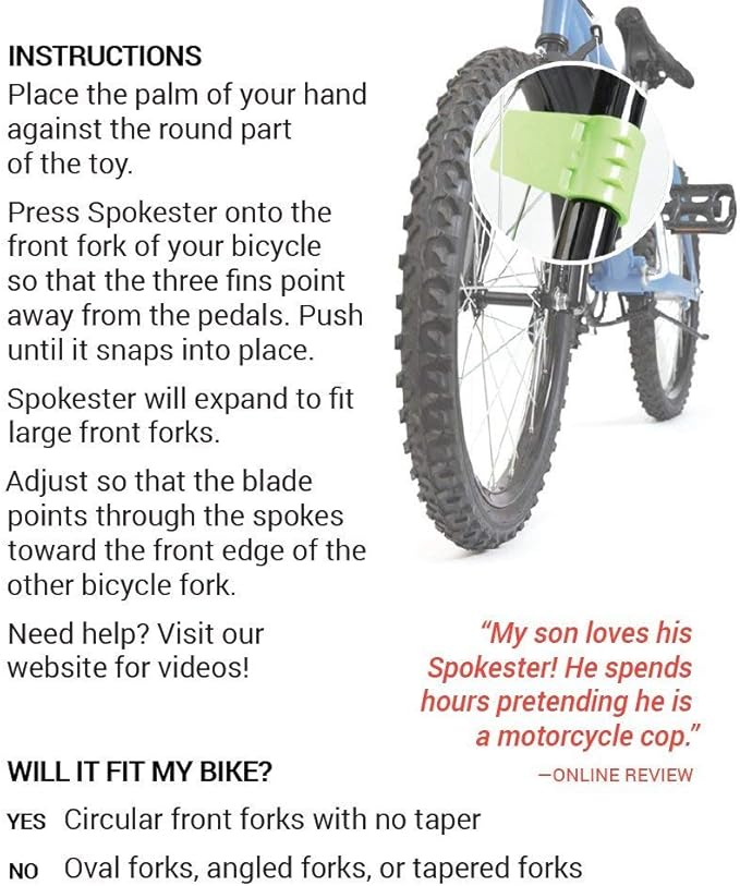 SPOKESTER Bicycle Noise Maker - Makes Your Bike Sound Like a Motorcycle