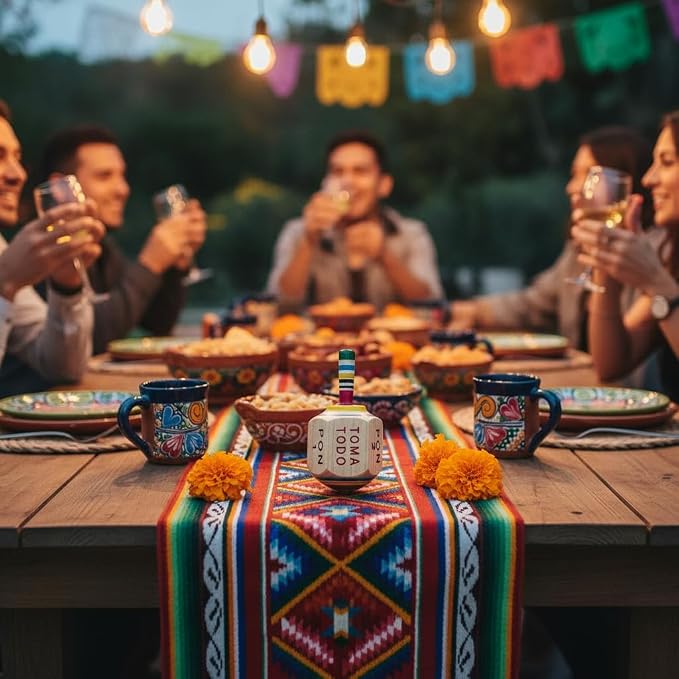 Toma Todo Pirinola – Mexican Spinning Top Drinking Game – Wooden Pirinola for Parties, Cinco de Mayo, Adult Game Night (Small)